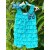 Baby girl ruffle lace romper headband set aquamarine