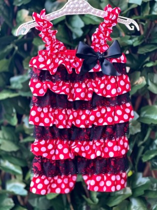 Baby Girl Birthday Party Minnie Romper