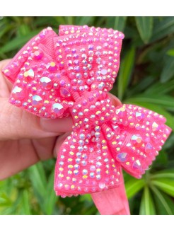 Coral Pink Crystal Headband