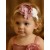 Baby girl headband dusty pink and white