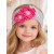 Cotton Baby Girl Headband Grey With Fuchsia Flowers