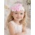 Headband "Pink roses with silver leaves" with feathers
