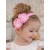 Handmade Luxury Pink Satin Flower Headband for Girls