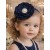 Headband Navy blue rhinestone flower