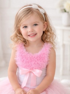 Cute Cotton Girl Top with Pink Ruffles for Toddlers
