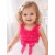 White Cotton Girl Top with Watermelon Chiffon Ruffles