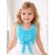 Baby girl top with aquamarine ruffles