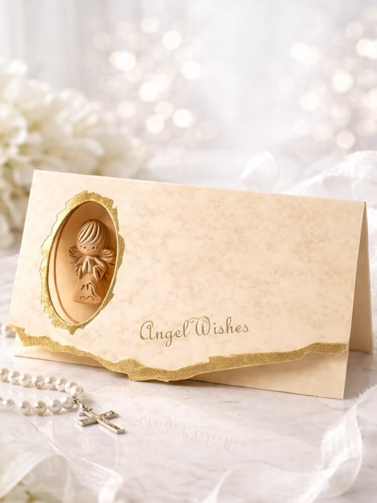 Luxury handcrafted greeting card Angel wishes