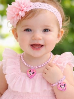 Baby Girl Necklace and Bracelet set Disney Minnie