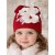 Baby girl Red with white flower beanie hat