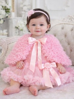 Baby girl chiffon cape Baby pink