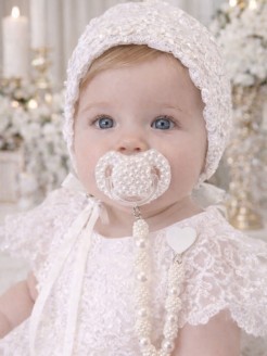 Luxury Pacifier avent with white pearls