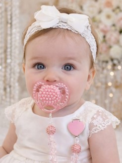 Baby Luxury Pacifier avent with pink pearls Baby Luxury Pacifier avent with pink pearls