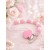 Pacifier clip with white and pink pearls