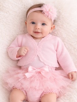 Newborn Girl Bolero Cardigan
