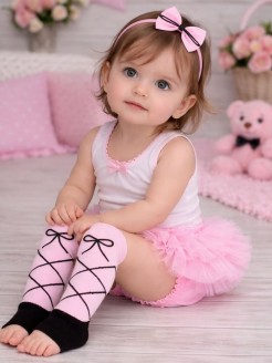 Baby girl leg warmers Ballet pink