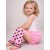Baby girl leg warmers Baby pink and black dots