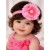 Baby Headband Hot Pink Rhinestone Flower