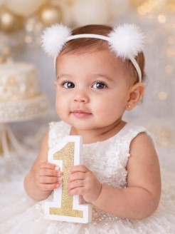 Baby Girl Pom Pom Headband
