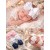 Baby Crochet Headband with Ruffled Boutique Bow – White, Navy, Baby Pink