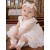 Baby girl barefoot sandals ivory pearls butterfly