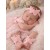Baby Barefoot Sandals Pink Pearls Butterfly