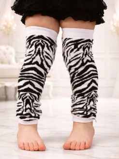 Baby girl leg warmers Zebra