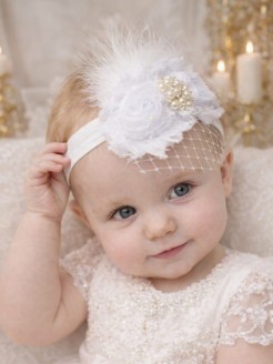 Baby girl christening headband