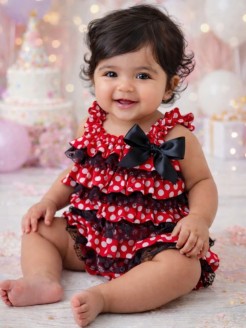 Baby Girl Birthday Party Minnie Romper