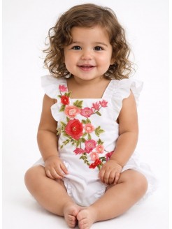 Baby girl romper Flowers aplique