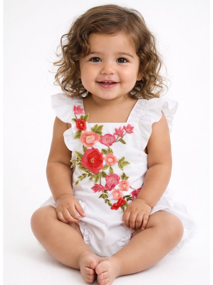 Baby girl romper Flowers aplique