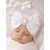Newborn Hospital Hat White Luxury Satin Bow and Crystal