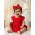 Baby girl red romper dress with headband