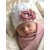 Newborn baby girl hospital hat Dusty pink bouquet