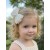 Girl hair clip ivory rosette bow