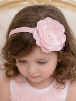 Girl Speccial Occation Headband Pale Pink Flower