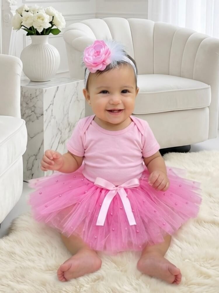 Handmade Baby Pink Tutu Tulle Skirt
