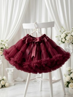 Girl Birthday Petti Skirt Tutu Burgundy