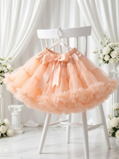 Girl Fluffy Tutu Skirt Peach