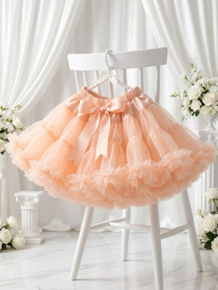 Girl Birthday Tutu Skirt Peach