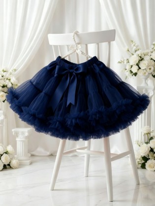 Girl Fluffy Tutu Skirt Navy Blue