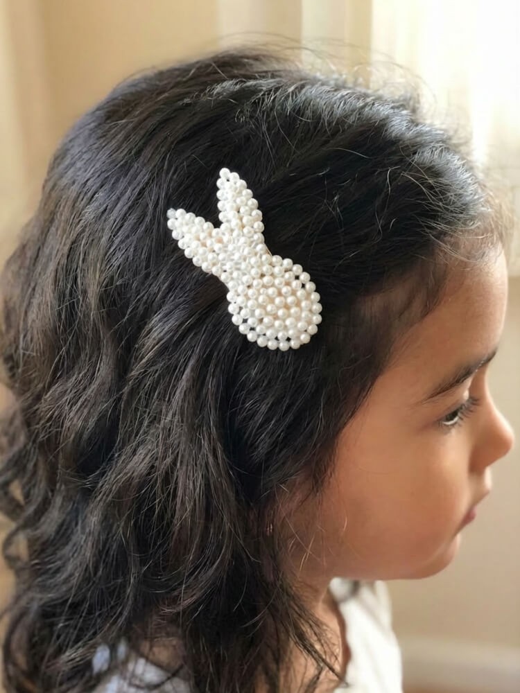 Girl Pearl Hair Clip Rabbit Ears