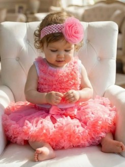 Baby Girl Birthday Skirt Tutu Coral Pink