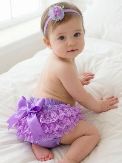 Baby Girl Lace Tutu Bloomer Lavender Set