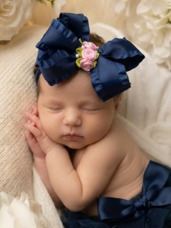 Navy Blue Baby Girl Big Bow Headband Navy Blue Baby Girl Big Bow Headband