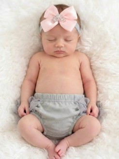 Baby Girl Ruffle Bloomer Silver And Pink