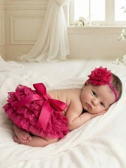 Baby Tutu Bloomer Fuchsia Lace