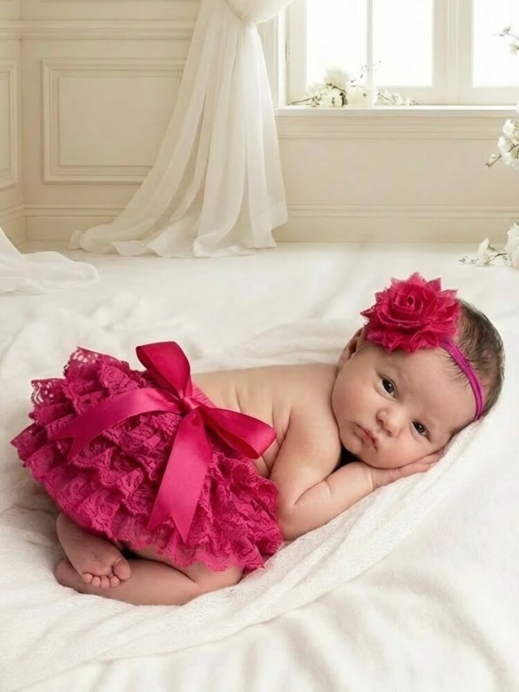 Baby Tutu Bloomer Fuchsia Lace Baby Tutu Bloomer Fuchsia Lace