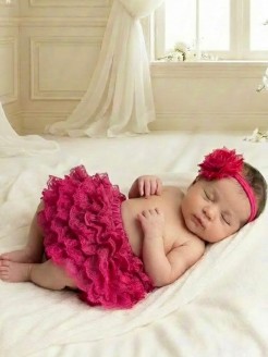 Baby Girl Tutu Bloomer Fuchsia Lace Baby Girl Tutu Bloomer Fuchsia Lace