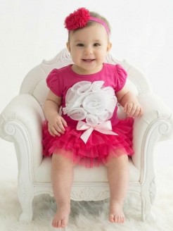 baby girl birthday outfit set hot pink tutu